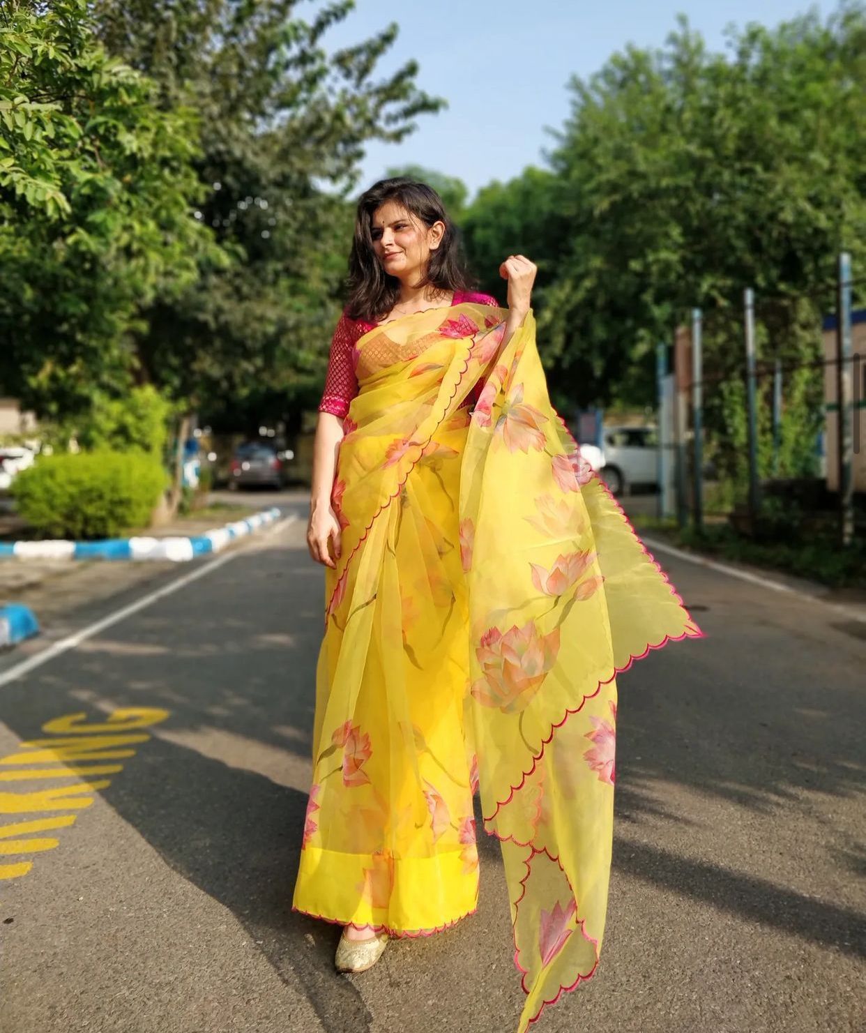 VK 4104 Organza Printed Sarees Wholesale Market In Surat With Price